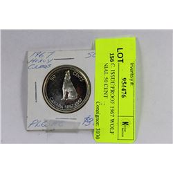 NON CIRC. ISSUE PROOF 1967 WOLF CENTENNIAL 50 CENT
