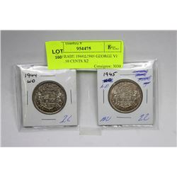 HIGH GRADE 1944&1945 GEORGE VI SILVER 50 CENTS X2