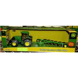 NEW JOHN DEERE 7420 DIE CAST TRACTOR WITH PLOW