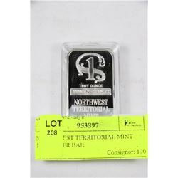 NORTHWEST TERRITORIAL MINT 10Z SILVER BAR