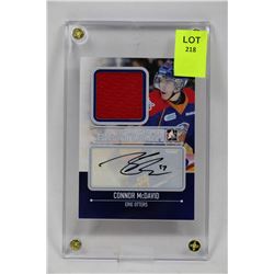 2014 CONNER MCDAVID GAME USED JERSEY PRE-ROOKIE