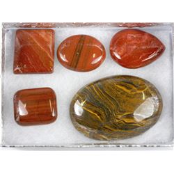 COLLECTION OF RED JASPER STONES & POLISHED