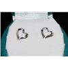 Image 1 : #26-14K WHITE GOLD HEART-SHAPED EARRINGS