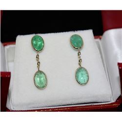 #27-14K GOLD EMERALD (4.0CT) EARRINGS