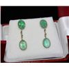 Image 1 : #27-14K GOLD EMERALD (4.0CT) EARRINGS