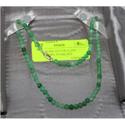 #28-STERLING SILVER CLASP CHALCEDONY NECKLACE