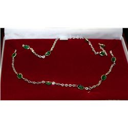 #32-10K WHITE GOLD EMERALD (10.0CT) NECKLACE
