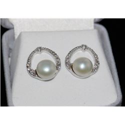#33-STERLING SILVER FRESHWATER PEARL & CUBIC