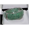 Image 1 : #40-STERLING SILVER EMERALD (65.0CT) BANGLE