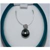 Image 1 : #42-STERLING SILVER BLACK SOUTH SEA TAHITIAN PEARL