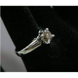 #44-14K WHITE GOLD BROWN DIAMOND (1.0CT) SOLITAIRE