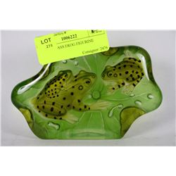 GREEN GLASS FROG FIGURINE