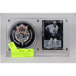RYAN SMYTH AUTOGRAPHED HOCKEY PUCK & CARD DISPLAY