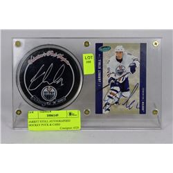 JARRET STOLL AUTOGRAPHED HOCKEY PUCK & CARD