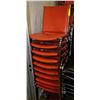 Image 1 : SET OF 51 ORANGE STACKING CHAIRS