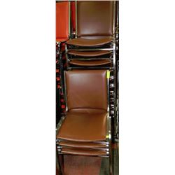 SET OF 23 BROWN STACKING CHAIRS