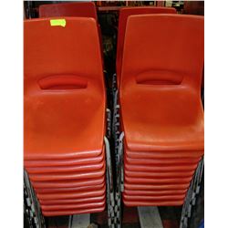 SET OF 40 ORANGE PLASTIC CHAIRS