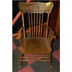 OAK PRESSBACK ROCKER