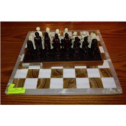 GARDEN OF EDEN ALABASTER CHESS BOARD WITH