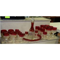 ESTATE CRANBERRY GLASS 24PCS SET