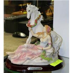THE CLAUDIA COLLECTION HORSE & LADY FIGURINE