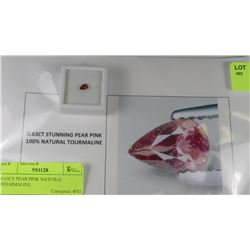 0.63CT PEAR PINK NATURAL TOURMALINE