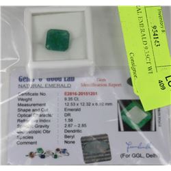 NATURAL EMERALD 9.35CT WITH COA