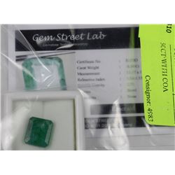 EMERALD 8.50CT WITH COA