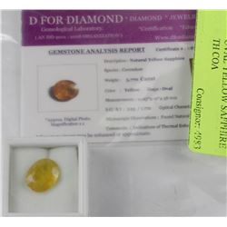 NATURAL OVAL YELLOW SAPPHIRE 5.770CT WITH COA