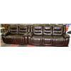 Image 1 : NEW CHOCOLATE BROWN LEATHER RECLINING SOFA AND