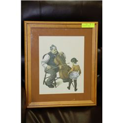 NORMAN ROCKWELL GRANDPA'S LITTLE BALLERINA CANVAS