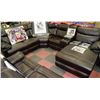 Image 1 : NEW BROWN LEATHER ELECTRIC RECLINING SECTIONAL