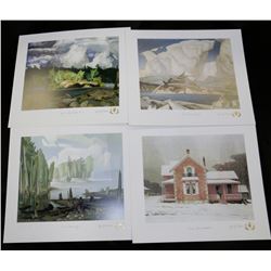 LOT OF 4 PRINTS BY  A.J.CASSON INCLUDING PINK