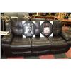 Image 3 : NEW ROCKFORD BROWN LEATHER RECLINING SOFA AND
