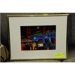 SAN FRANCISCO FRAMED PRINT,SIGNED