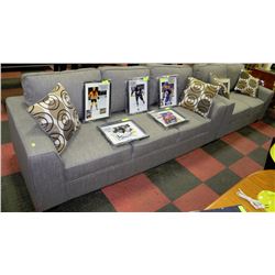 NEW GREY FABRIC SOFA AND LOVE SEAT WITH ACCENT