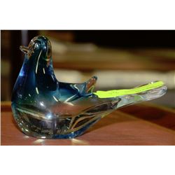BLUE ART GLASS DOVE
