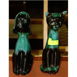 BLUE MOUNTAIN POTTERY DOG & CAT