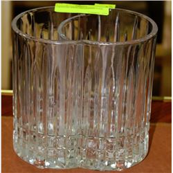 CRYSTAL DUAL SECTIONED VASE