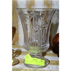 CRYSTAL VASE ETCHED WITH PALM TREES