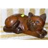 Image 1 : SOLID WOOD HAND CARVED CAT