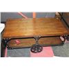 Image 2 : NEW WOOD AND METAL RAILROAD STYLE COFFEE TABLE