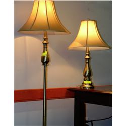 PAIR OF VINTAGE REPLICA LOOKING LAMPS,1 IS A TOUCH