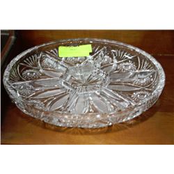CRYSTAL DIVIDED SERVING PLATTER