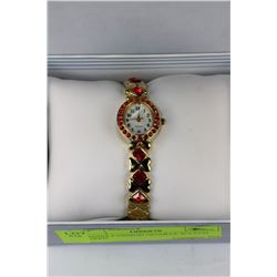 LADIES FASHION QUARTZ WATCH W/RED