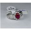 Image 1 : .925 SILVER LAB RUBY RING SIZE:7