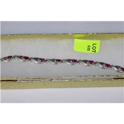 .925 SILVER RUBY BRACELET