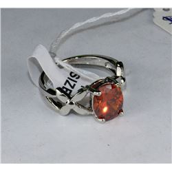 .925 SILVER LAB RUBY RING SIZE 7