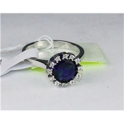 .925 SILVER LAB BLUE SAPPHIRE RING