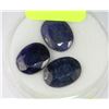 Image 1 : 3PC. NATURAL BLUE SAPPHIRE (29CT)